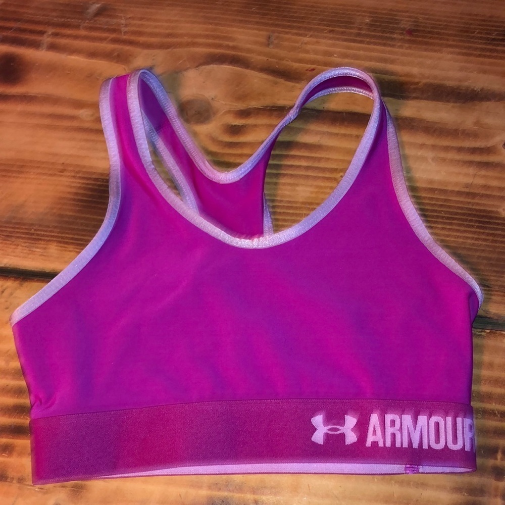 Under Armor pink and purple sports bra KIDS sports bra active wear small/XS​​